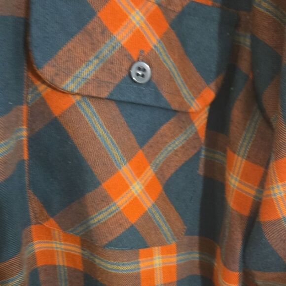 Vibrant Orange and Green Casual Button Down Shirt 1970s - Picture 3 of 9